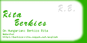 rita berkics business card